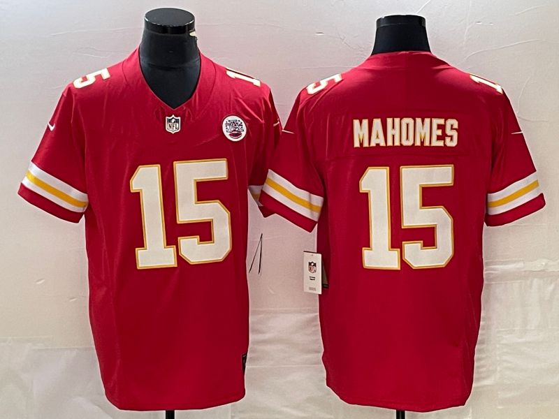 Men Kansas City Chiefs #15 Mahomes Nike Red Vapor Limited NFL Jersey